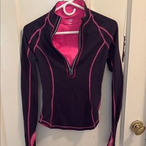 Reversable Lululemon Navy and Pink Quarter-Zip Athletic Top, gently used